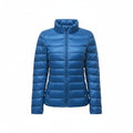 Women's lightweight packable puffer jacket in Lake Blue — Korean slim fit, sizes M–XXL