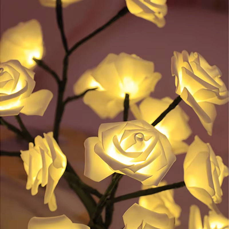 36LED/108LED Table Lamp, Rose Light String, Tree Night Lights, USB Powered Lighting, for Girls Lover Party Camping Summer Decor