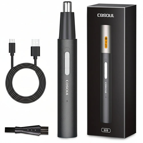 Electric nose hair trimmer for men – premium metal alloy front view