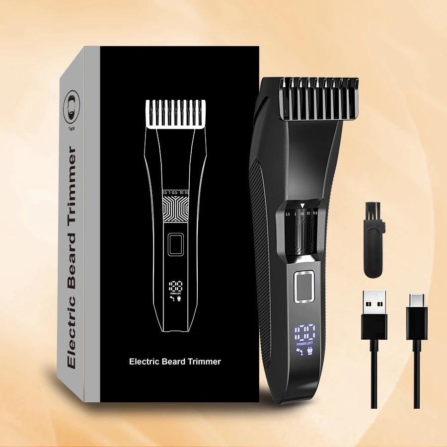 Men's Beard Trimmer – 20-Length Adjustable Cordless Clipper for Face & Body