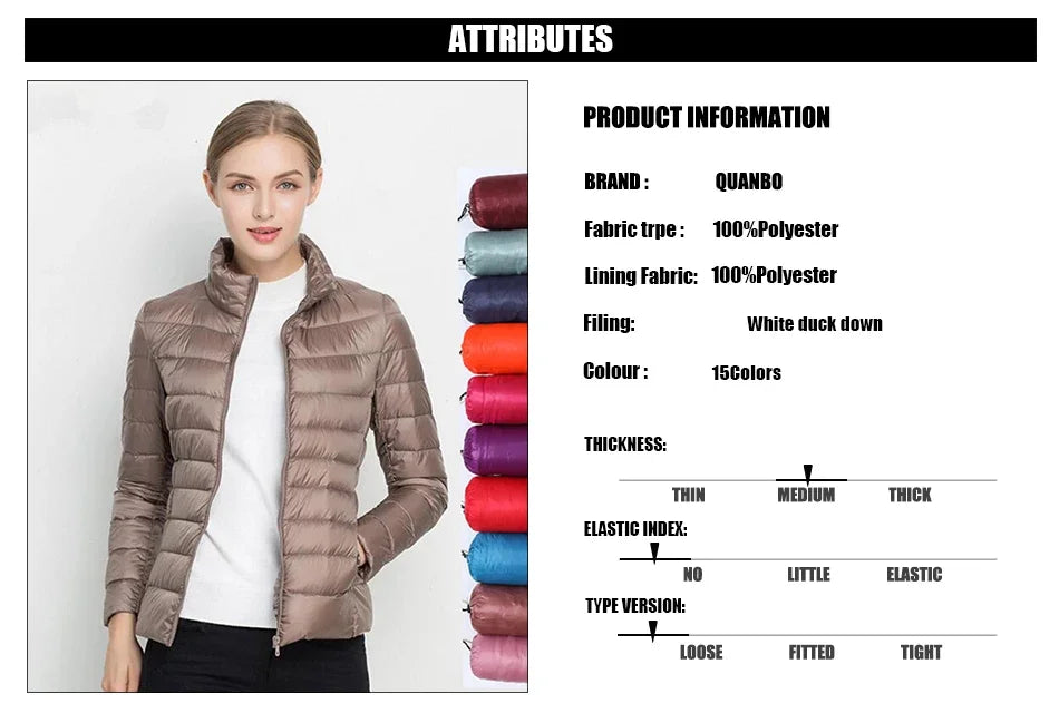 Women Spring Jacket Fashion Short Ultra Lightweight Packable Puffer Coats 15 Colors Female down Warm Korean Slim Fit Parkas 5XL