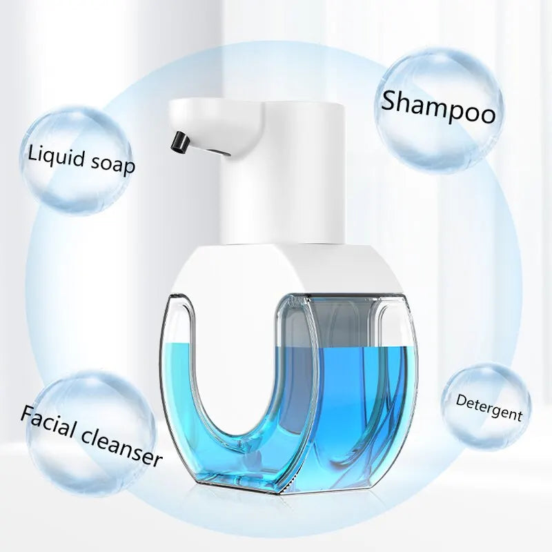 Close-up of touchless soap dispenser foam output and sensor