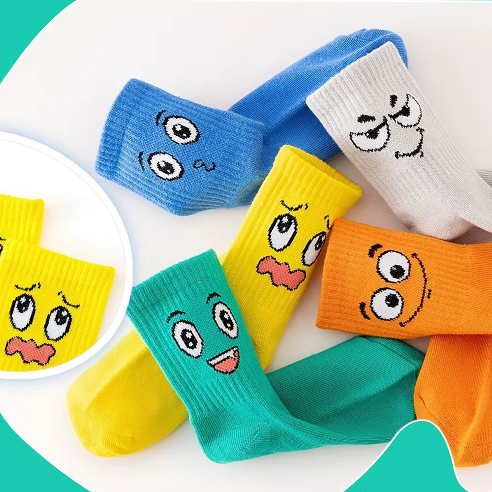 kids playful cartoon socks set boys girls ages 1-12