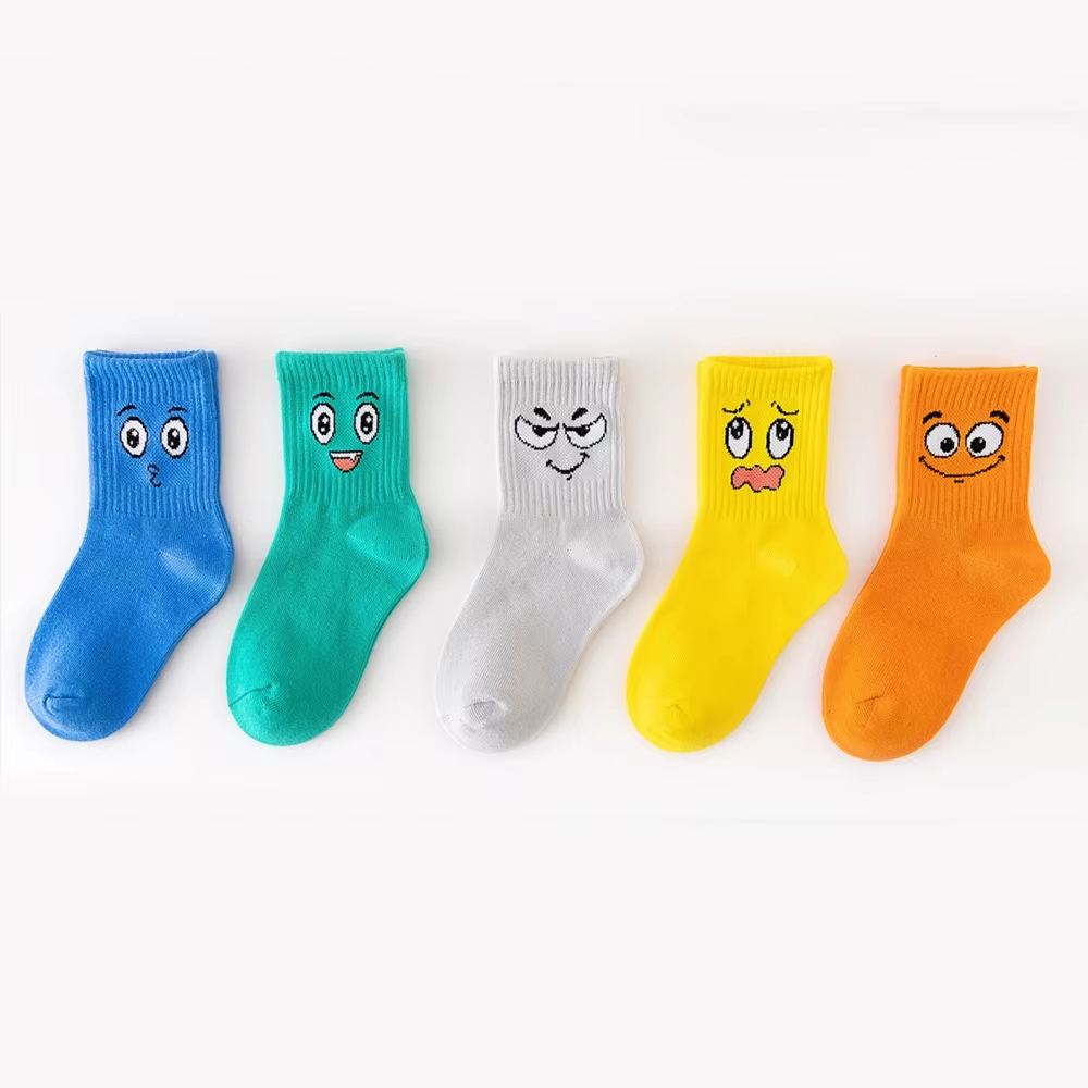 kids funny face socks breathable comfortable boys girls