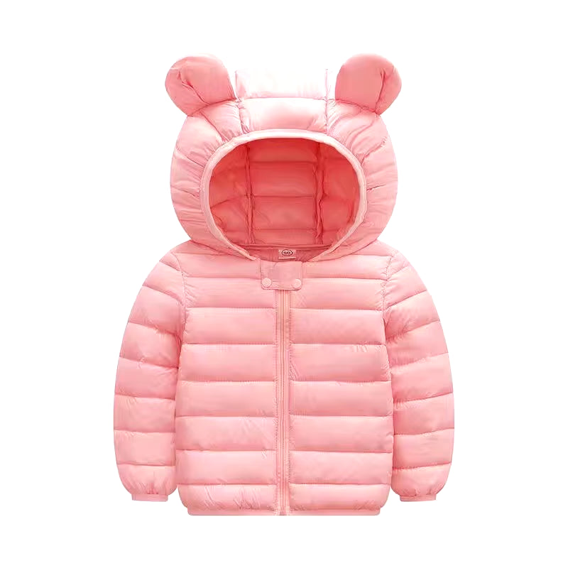 Kids hooded puffer jacket available colour options
