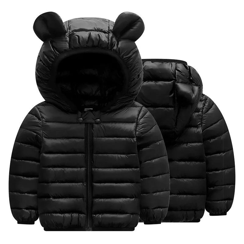 Kids lightweight hooded puffer jacket main view
