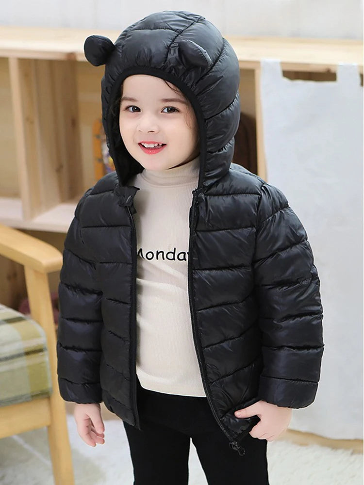 Kids hooded puffer jacket as a Christmas or birthday gift