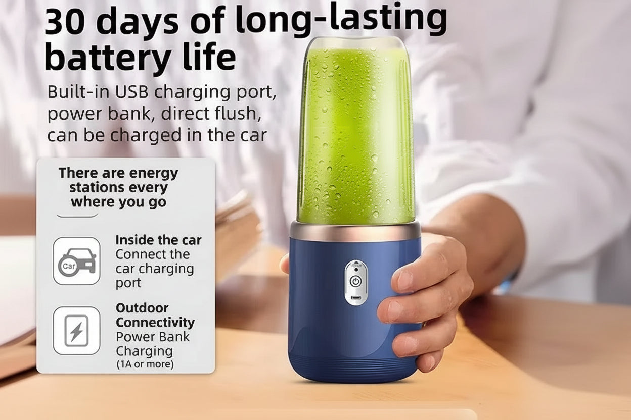 Compact smoothie maker with USB charging port