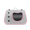 Portable cat carrier bag front view with mesh window, beige
