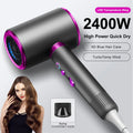 Professional Powerful Hair Dryer High-Speed Negative 2400W Quick Drying Hot and Cold Air Constant with Curly Nozz